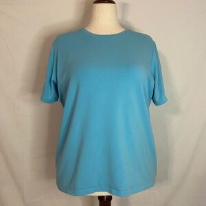 Caslon Turquoise Blue Short Sleeve T-shirt Plus Size 1X